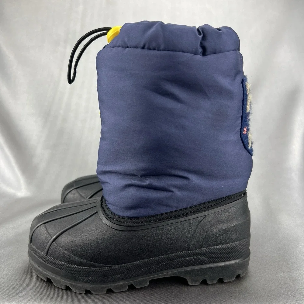 Vintage Polo Ralph Lauren Whalley 1931 Snow Boots Toddler's 9.5 Navy Yellow Pony